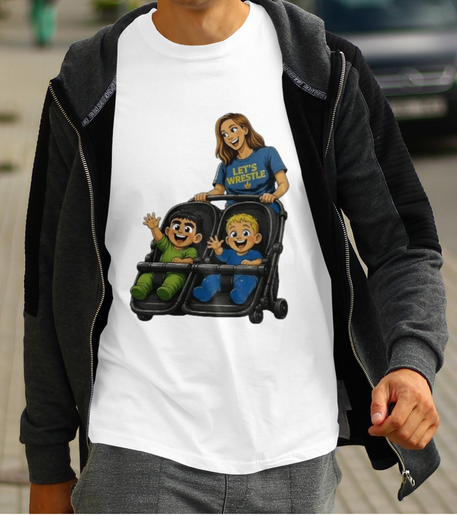 Pro Wrestling Tees Let's Wrestle Mother Lareesa Double Stroller Kids T-Shirt