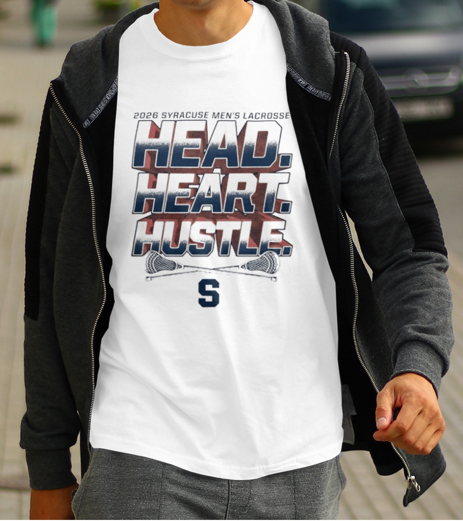 2023 Syracuse Men's Lacrosse Head Heart Hustle S T-Shirt
