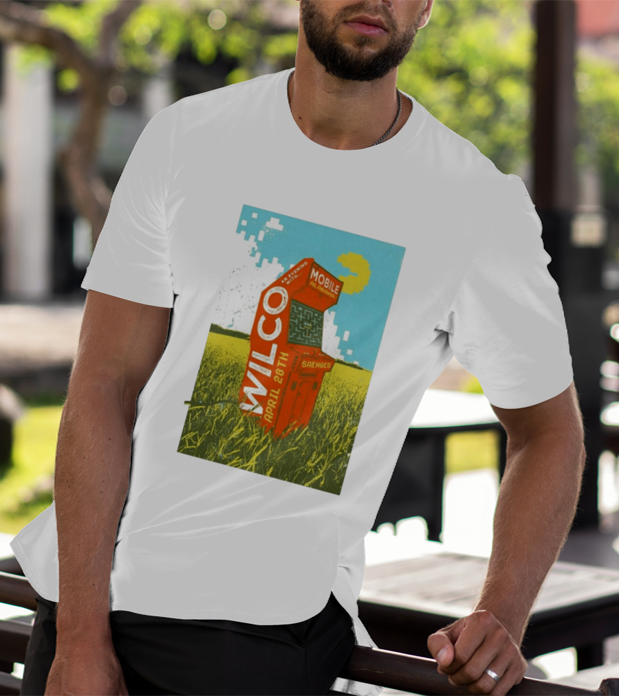 Wilco Saenger Mobile Alabama April 28th Arcade Retro Concert T-Shirt
