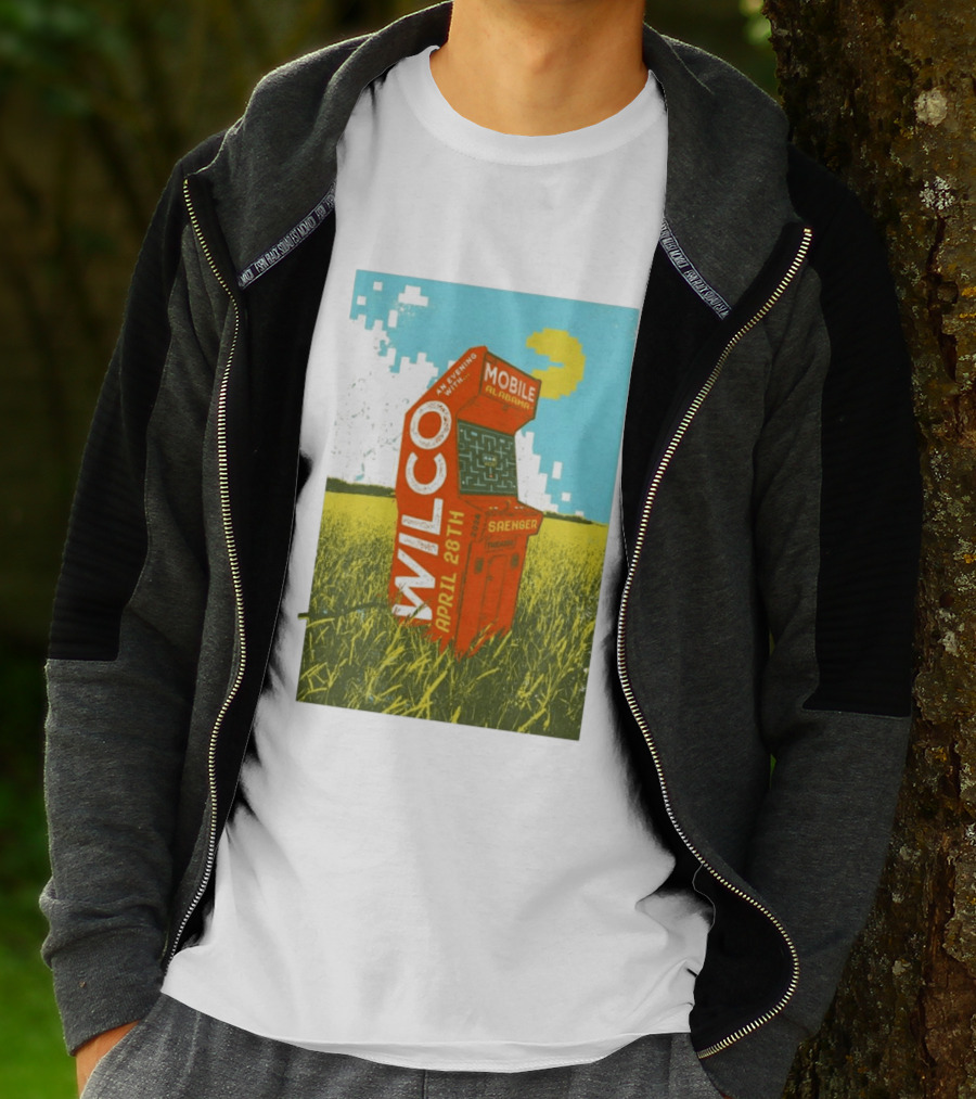 Wilco Saenger Mobile Alabama April 28th Arcade Retro Concert T-Shirt