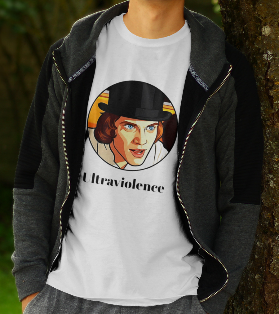 Alex DeLarge Ultraviolence Portrait Work Orange T-Shirt