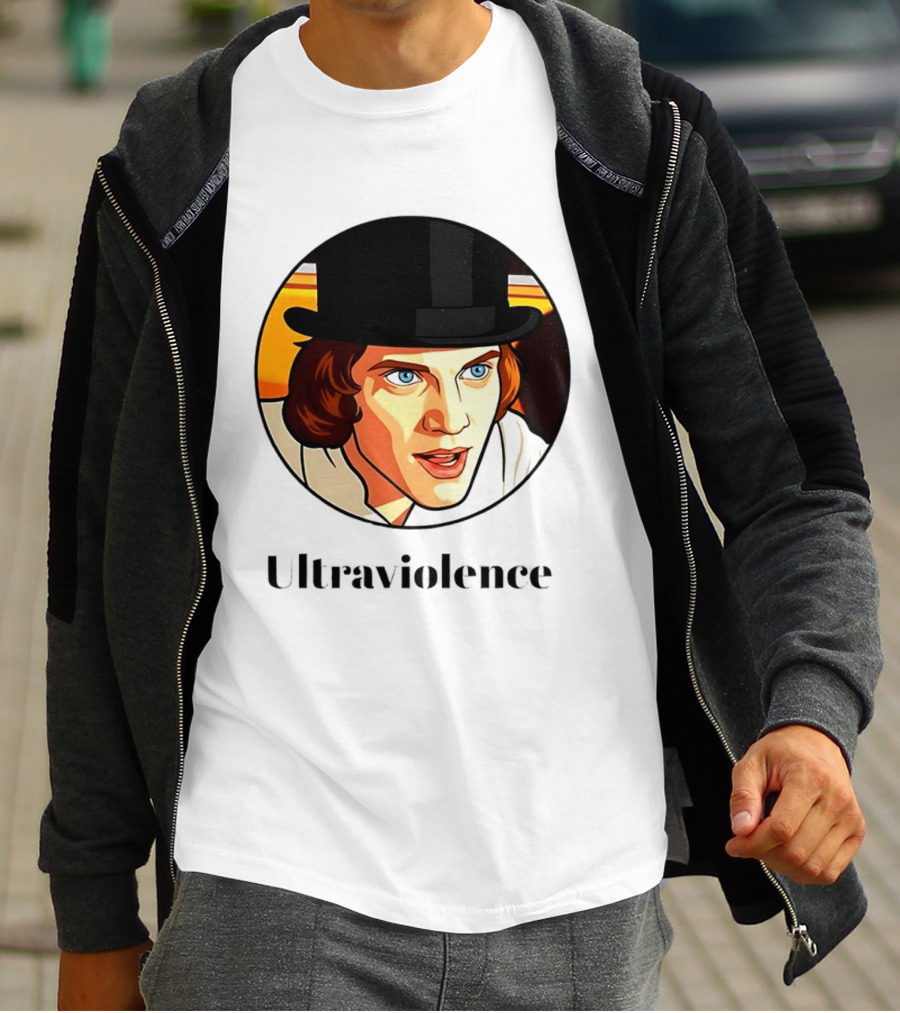 Alex DeLarge Ultraviolence Portrait Work Orange T-Shirt