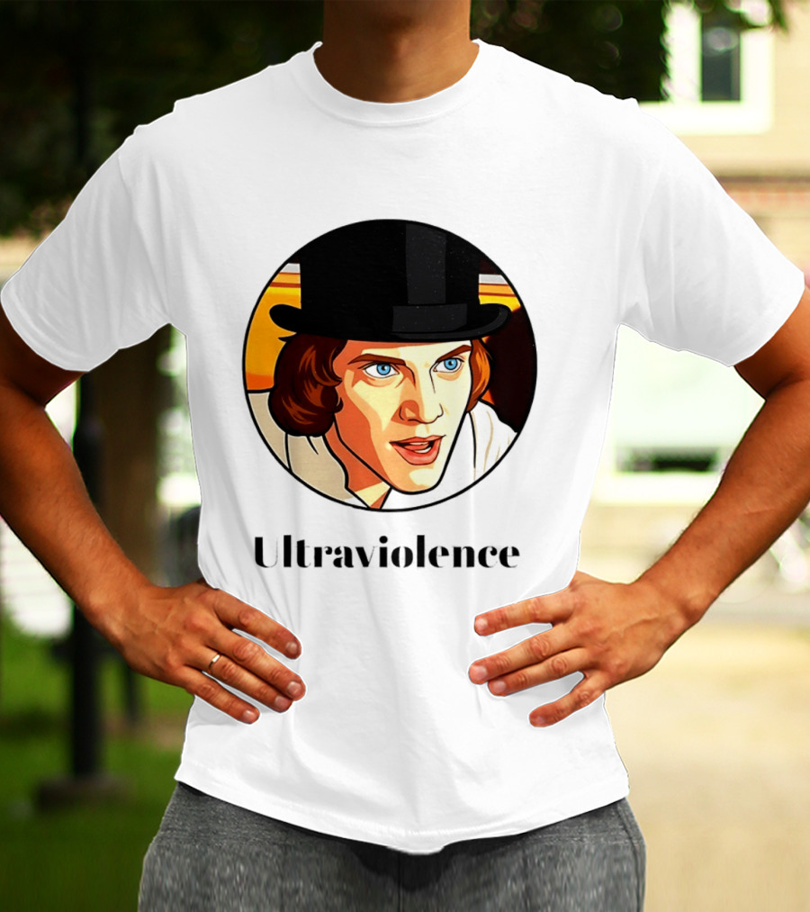 Alex DeLarge Ultraviolence Portrait Work Orange T-Shirt