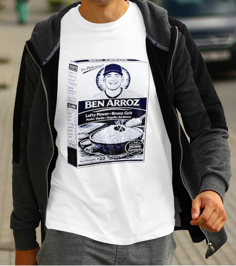 Ben Arroz Lefty Power Bronx Grit Orgullo Del Bronx Yankees Baseball Player T-Shirt
