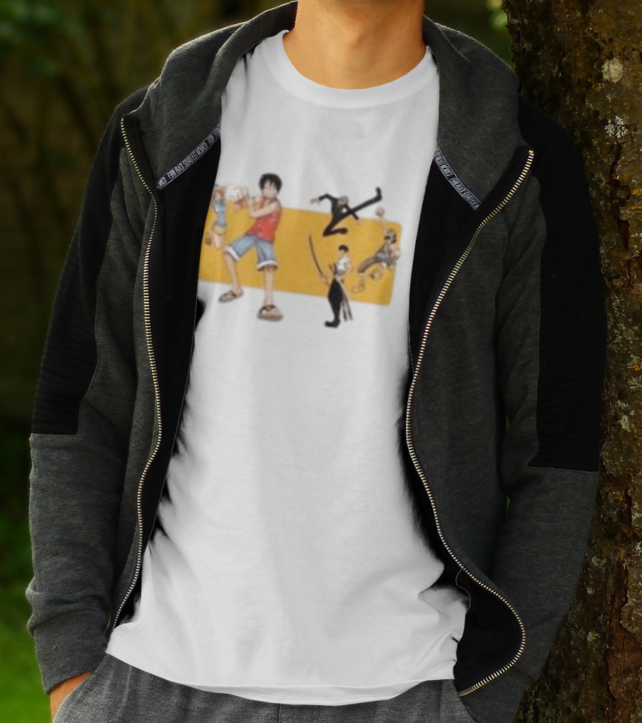 One Piece Classic Anime Characters In Action Pose T-Shirt