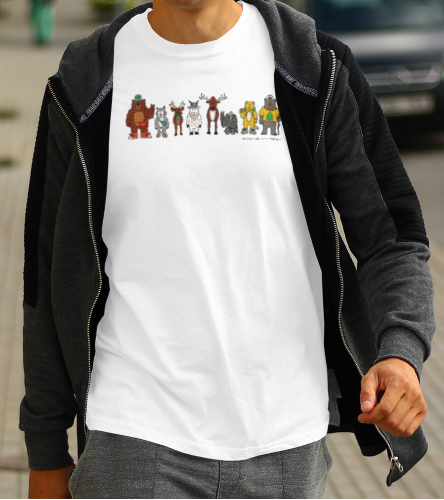 Parks Project Adventure Crew Forest Animals With Bears, Moose, And Squirrel Characters T-Shirt