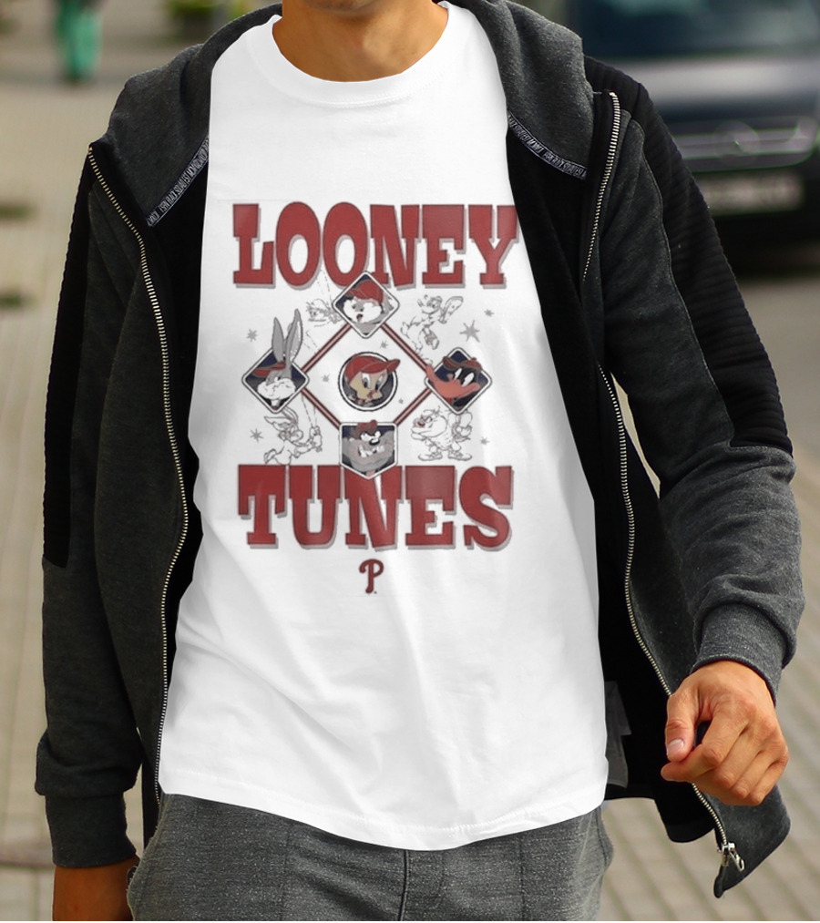 Philadelphia Phillies Looney Tunes Characters Collaboration T-Shirt