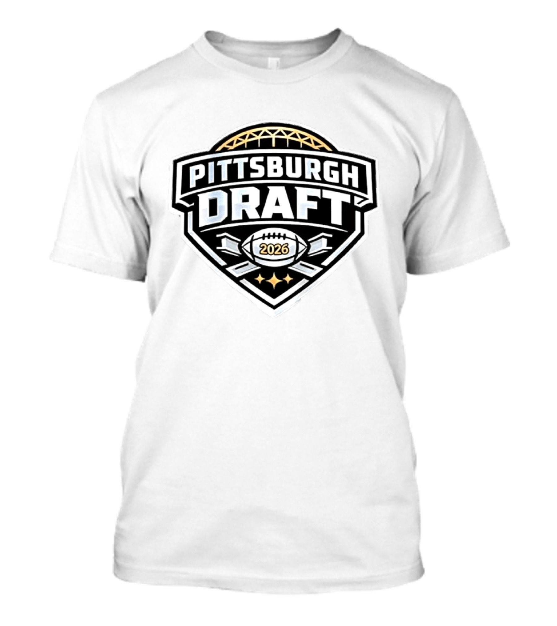 Pittsburgh Steelers Football 2026 Draft Brushed Metal T-Shirt