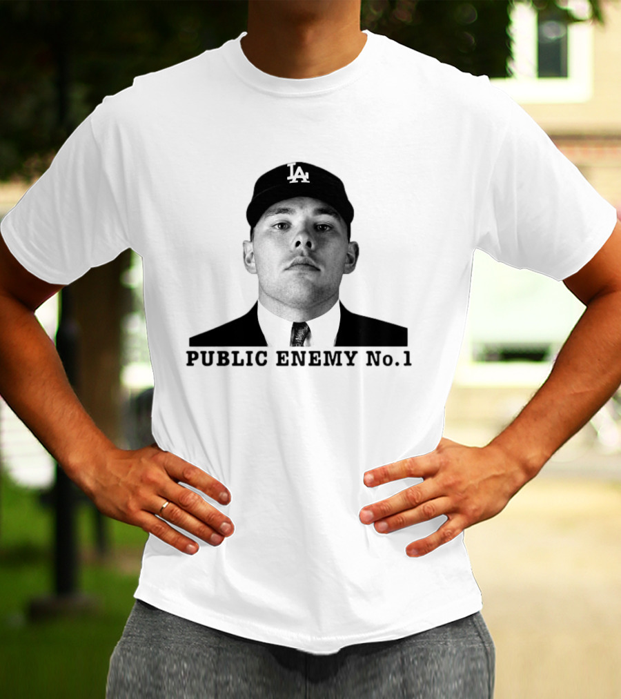 Dalton Rushing Public Enemy No 1 LA Hat Baseball T-Shirt