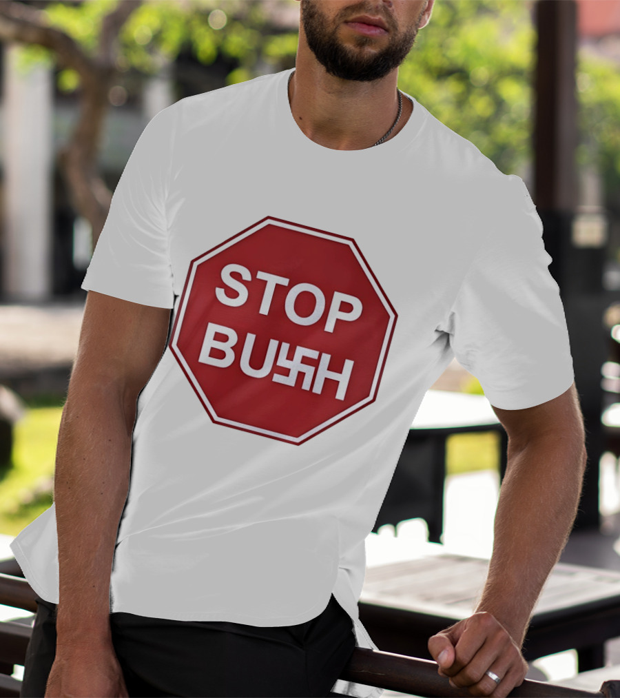 STOP BUSH Swastika Sign Octagon T-Shirt