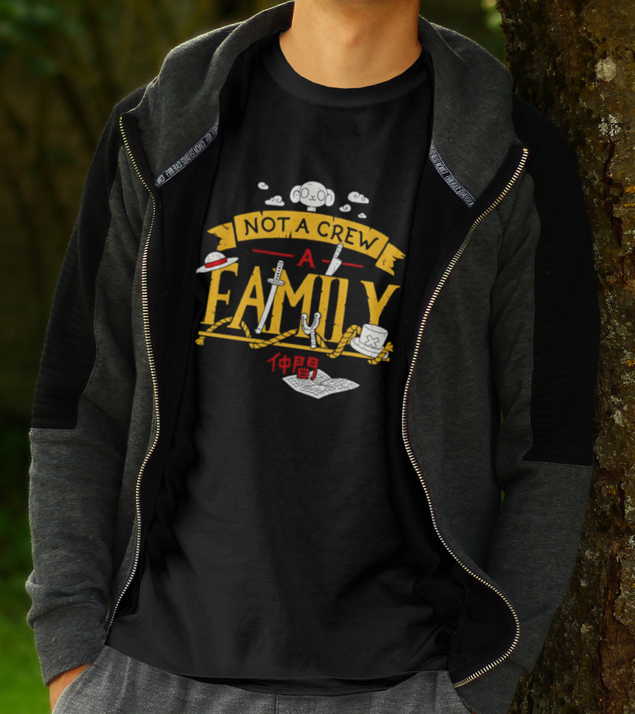 One Piece Not A Crew A Family Straw Hat Japanese Characters T-Shirt
