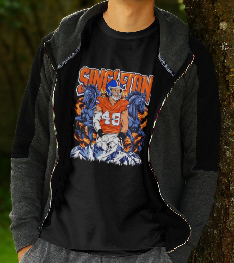 Alex Singleton Denver Broncos Dark Horse 48 Rocky Mountains T-Shirt
