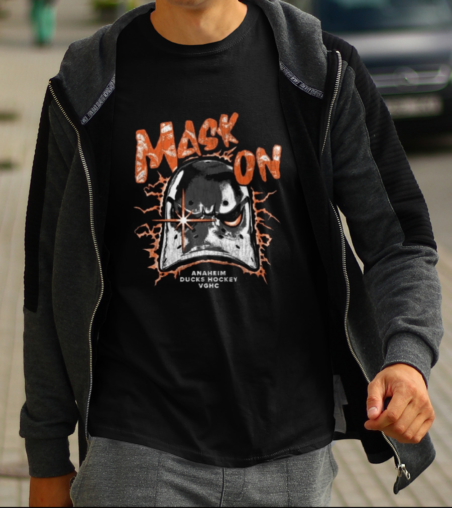 Anaheim Ducks Mask On Anaheim Ducks Hockey VGHC T-Shirt
