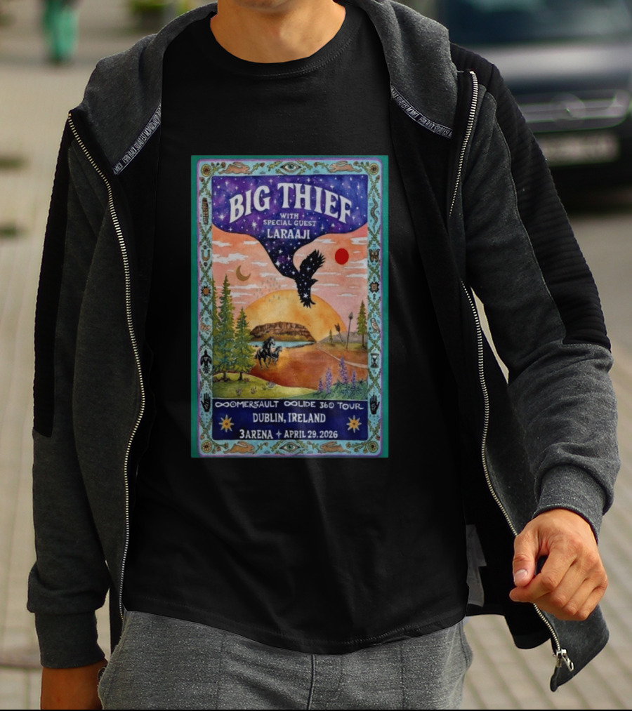 Big Thief With Special Guest Laraaji Dublin Ireland 3Arena April 29 2026 Reservoir Collide 360 Tour T-Shirt