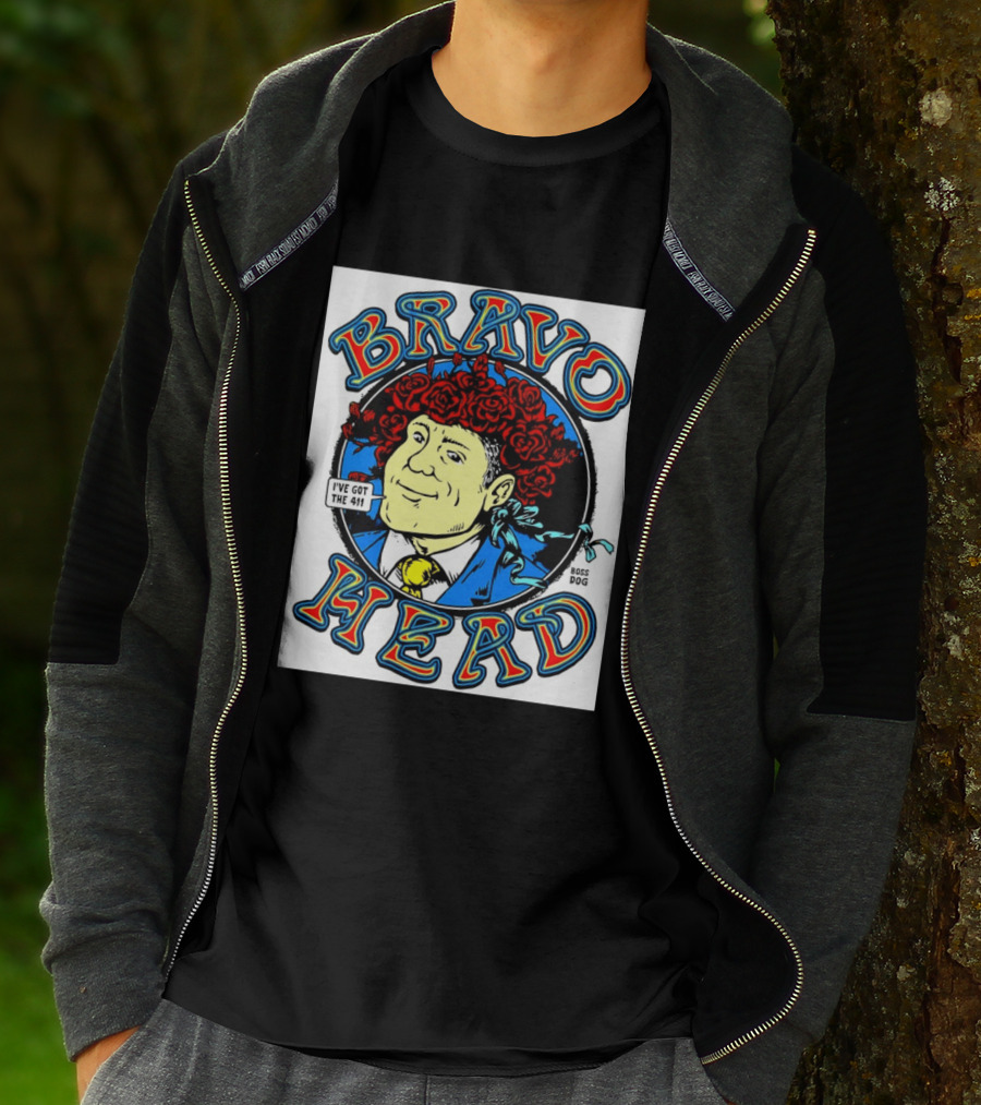 Bravo Head Boss Dog I've Got The 411 Roses T-Shirt