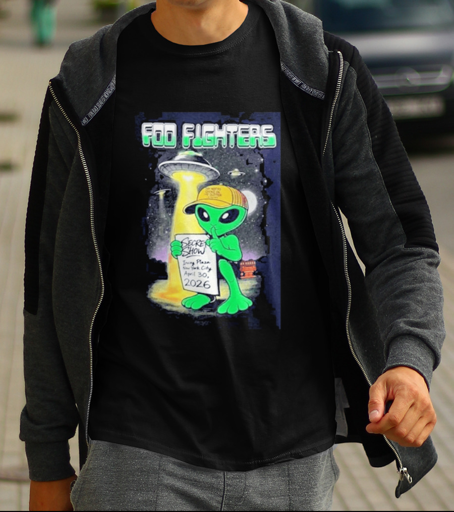Foo Fighters Secret Show UFO Alien Theme NYC Irving Plaza April 30 2026 T-Shirt