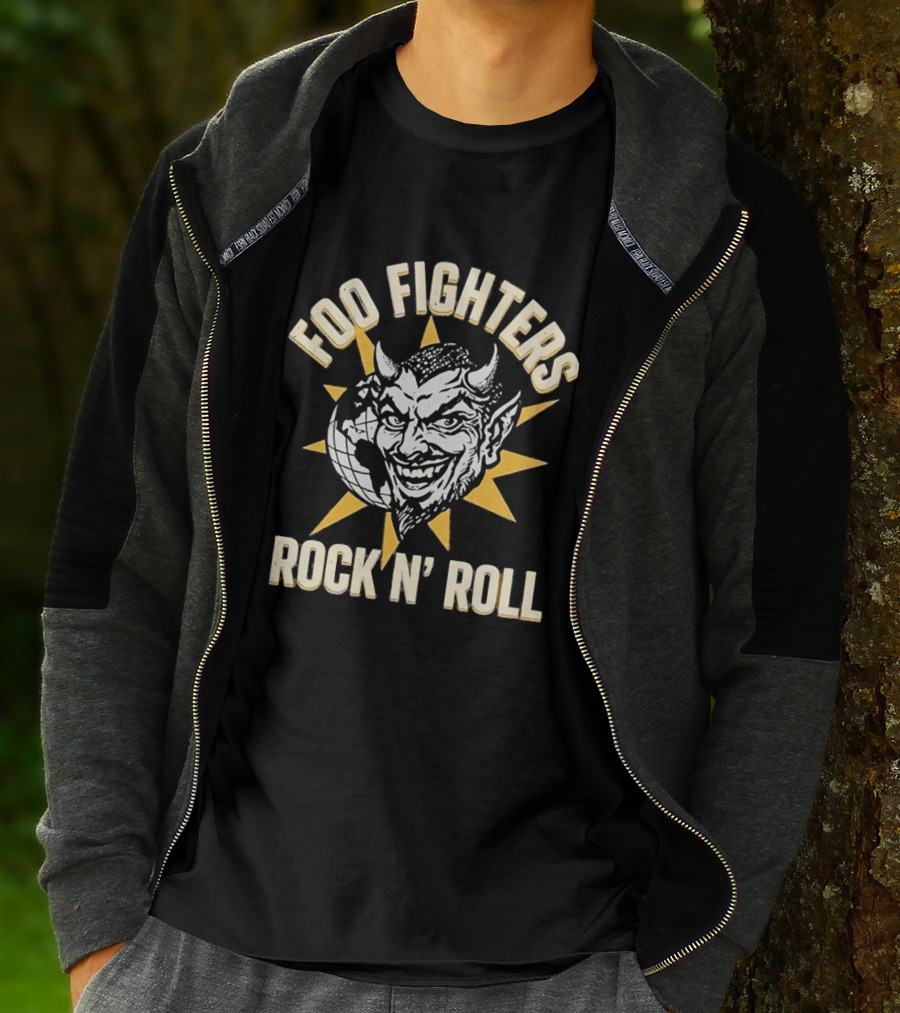 Foo Fighters Smiling Satan Rock N' Roll Sunburst T-Shirt