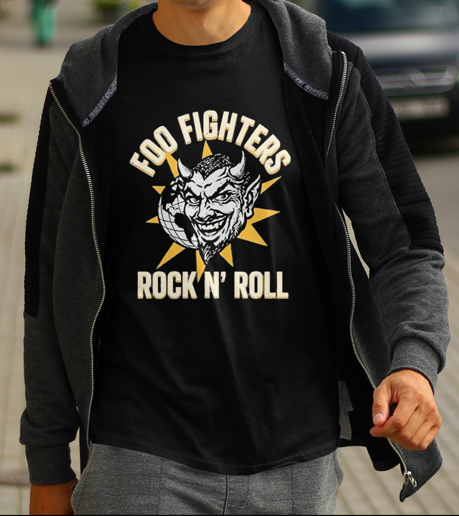 Foo Fighters Smiling Satan Rock N' Roll Sunburst T-Shirt