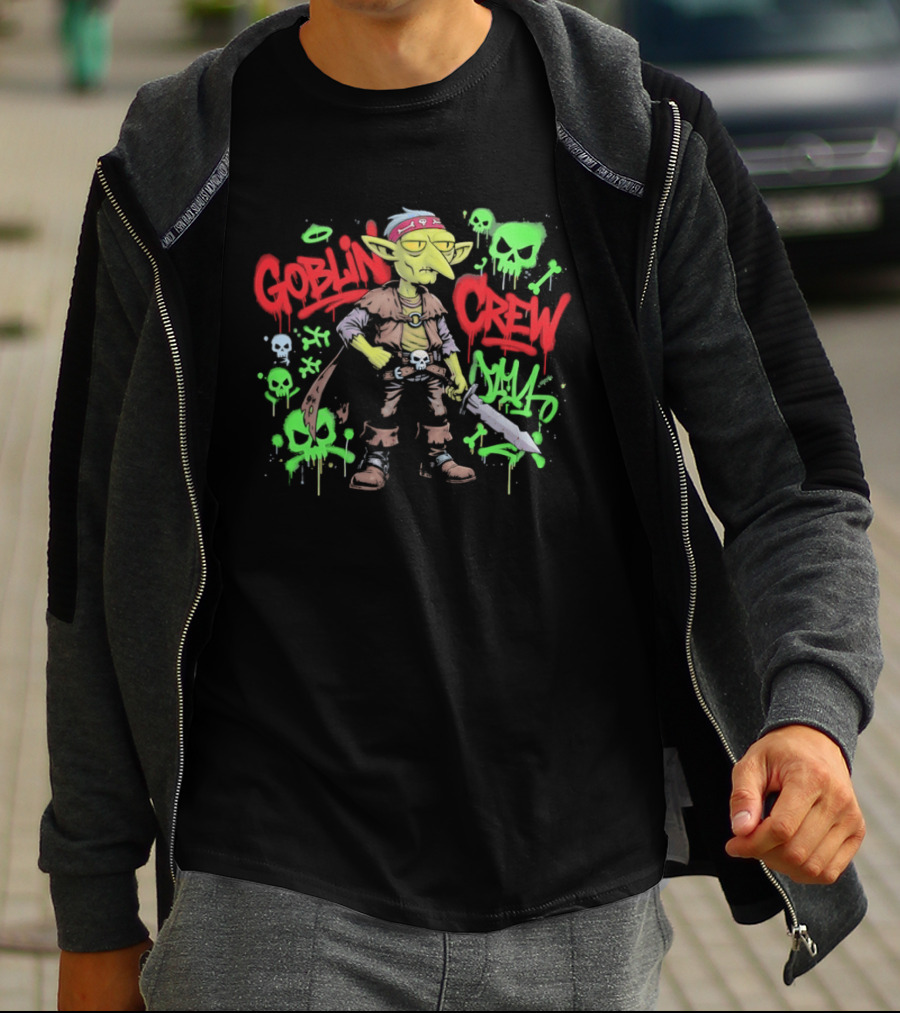 Goblin Crew Horror Skull Graffiti T-Shirt
