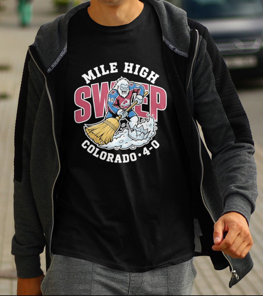 Mile High Sweep Colorado Avalanche Yeti 4 0 Victory T-Shirt