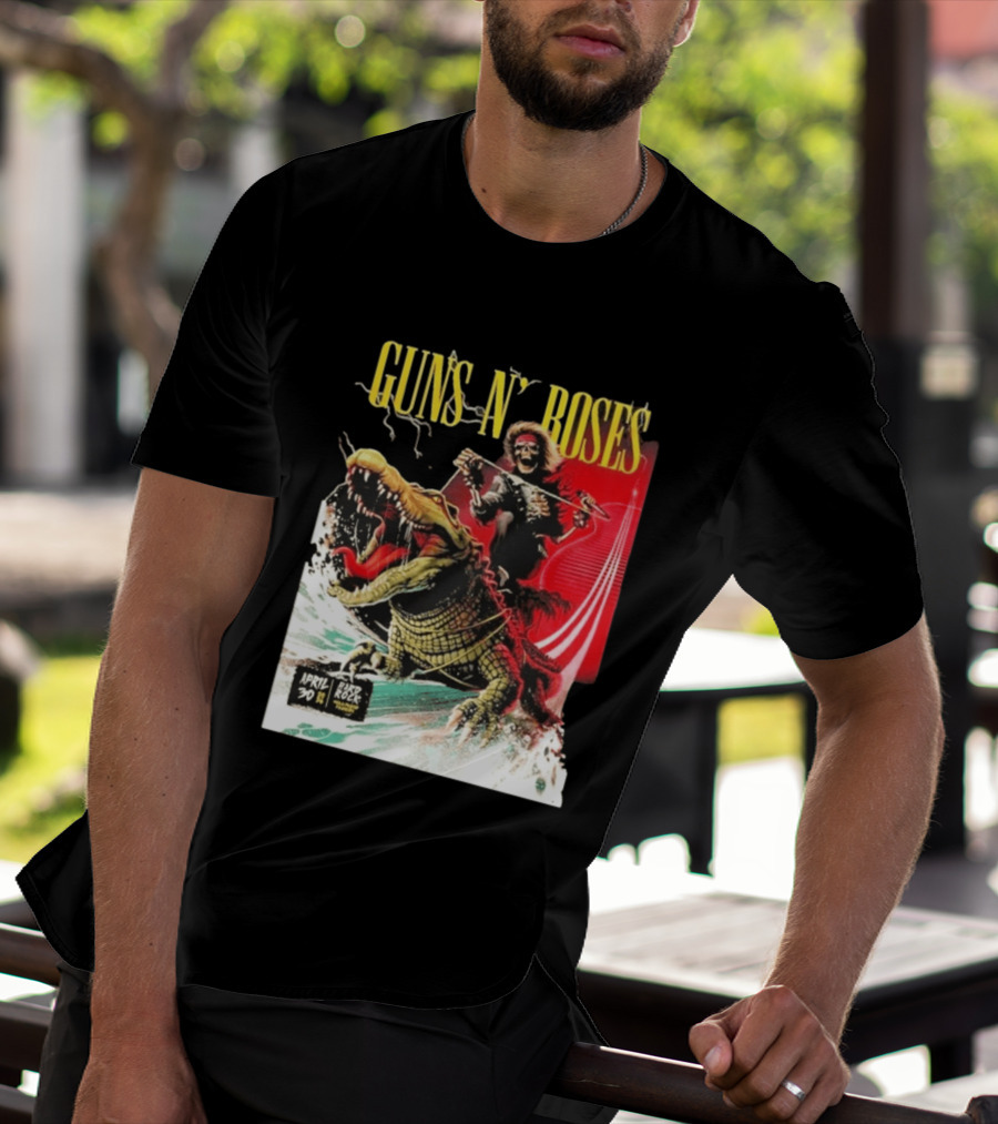 Guns N' Roses F1 Miami Grand Prix Florida 2026 Skeleton Rides Crocodile Hard Rock Live April 30 T-Shirt