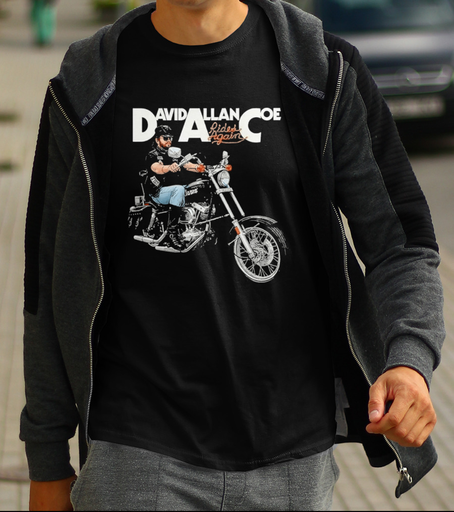 David Allan Coe Rides Again Biker Country Music Legend T-Shirt