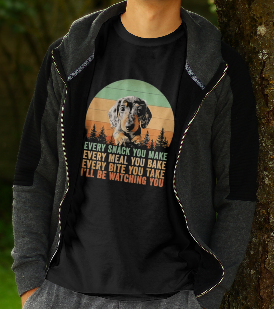Every Snack You Make Every Meal You Bake Dog I'll Be Ing You Retro Sunset T-Shirt