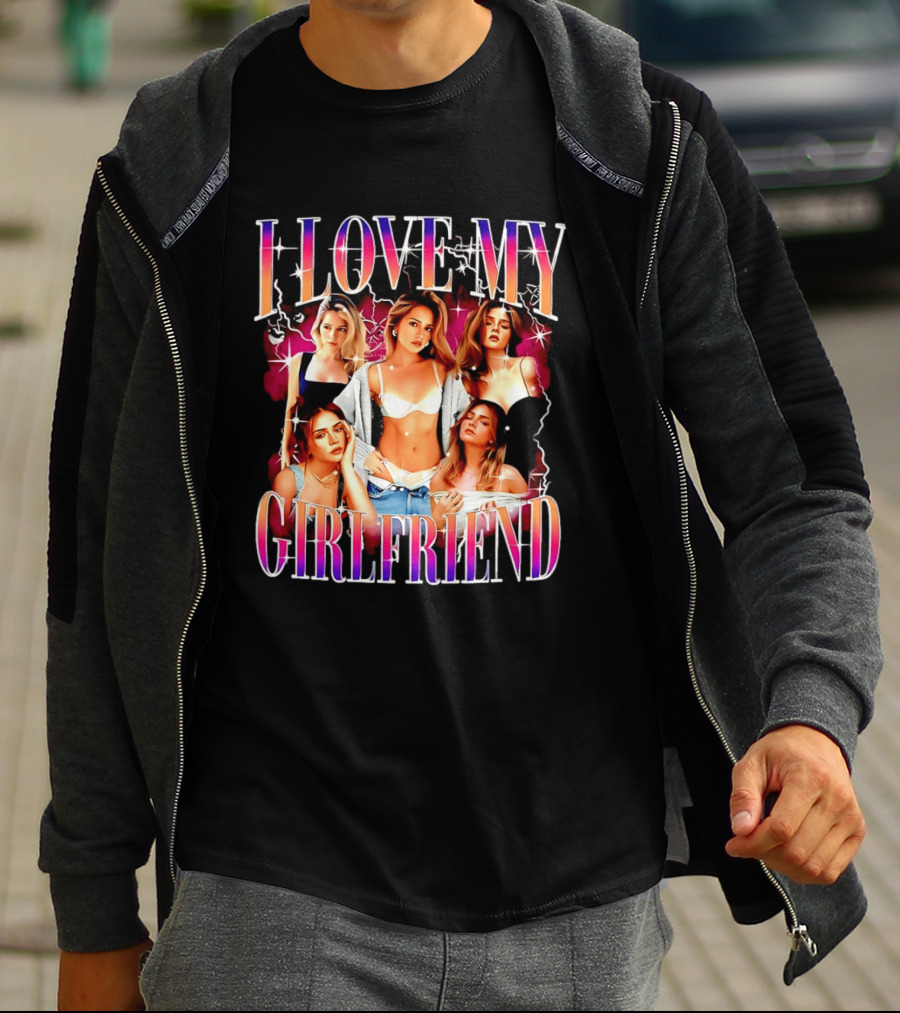 I Love My Girlfriend Colorful Retro Aesthetic T-Shirt