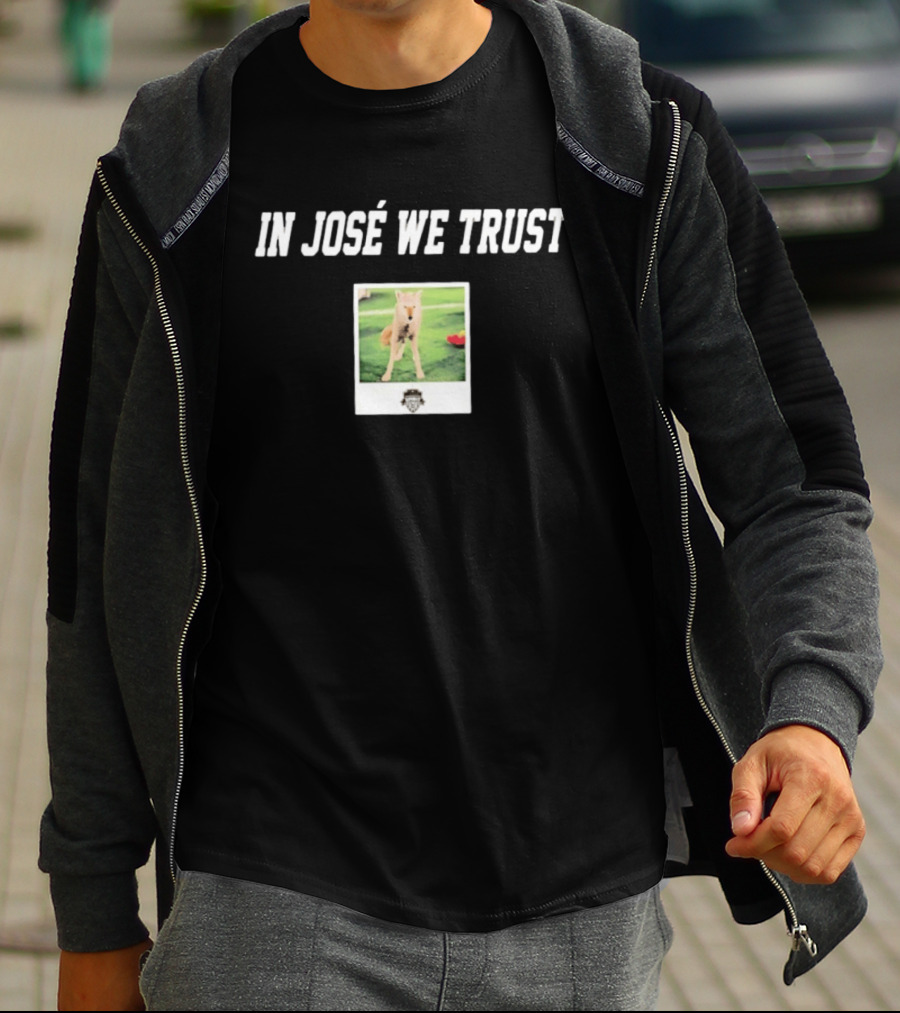 In JosÉ We Trust Circle C Coyote Image T-Shirt