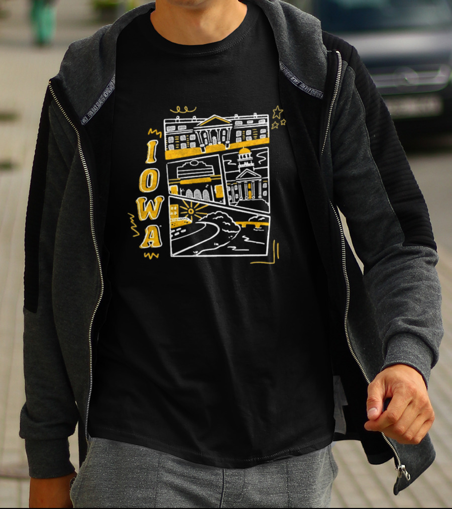 Iowa Hawkeyes Old Capitol Building And Campus Landmarks T-Shirt