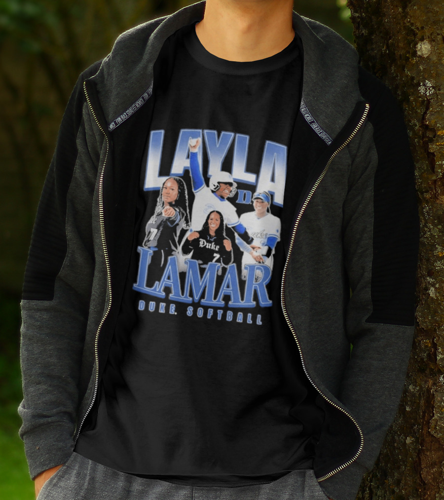 Layla Lamar Duke Blue Devils Softball 90s Baseball Team Celebration T-Shirt