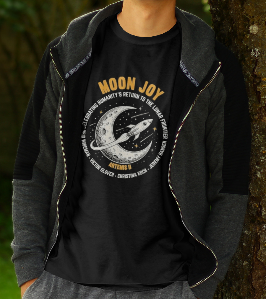 Moon Joy Celebrating Humanity's Return Lunar Frontier Artemis II Rocket Adventure T-Shirt