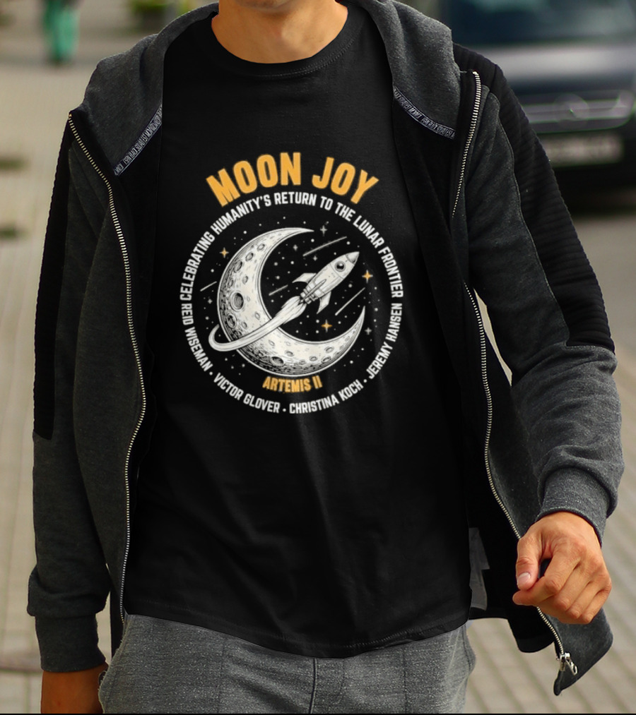 Moon Joy Celebrating Humanity's Return Lunar Frontier Artemis II Rocket Adventure T-Shirt