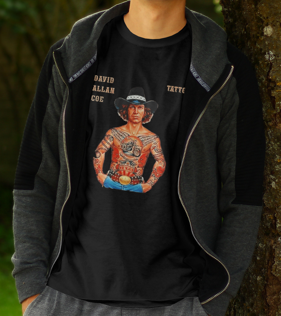 David Allan Coe Tattoo Texas Country Music Cowboy Hat T-Shirt