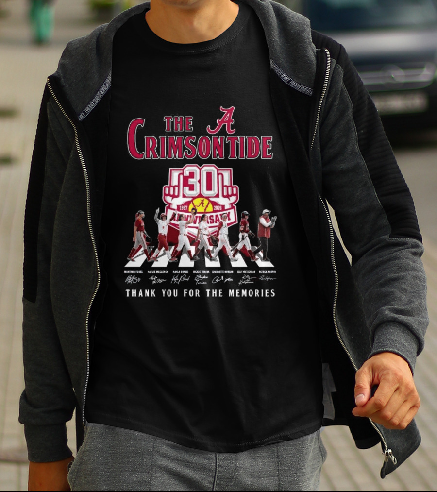 The Crimson Tide 30th Anniversary 1997 2025 Thank You For The Memories Signatures T-Shirt