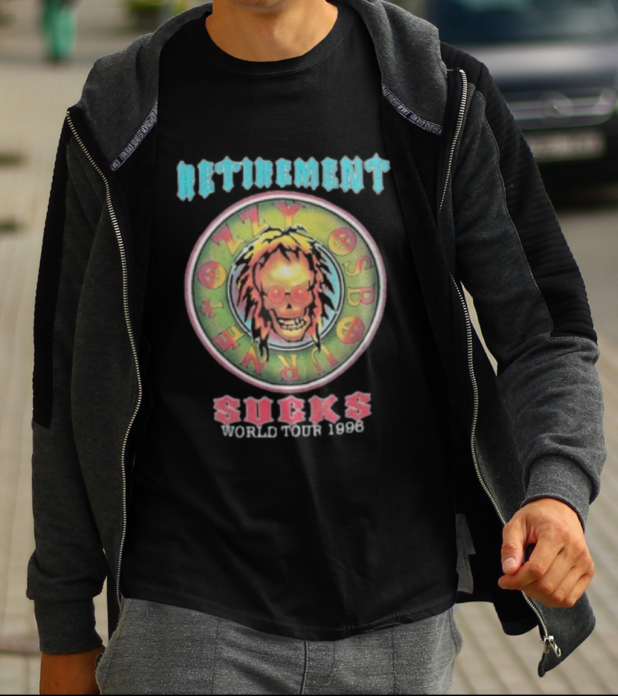 Ozzy Osbourne Retirement Sucks World Tour 1996 Psychedelic Skull T-Shirt