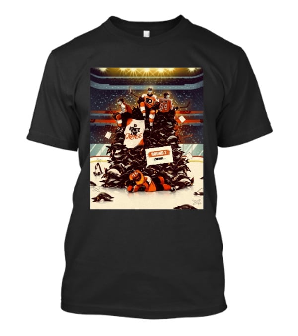 Philadelphia Flyers Ignite The Orange Round 2 Loading Cartoon Hockey Battle T-Shirt