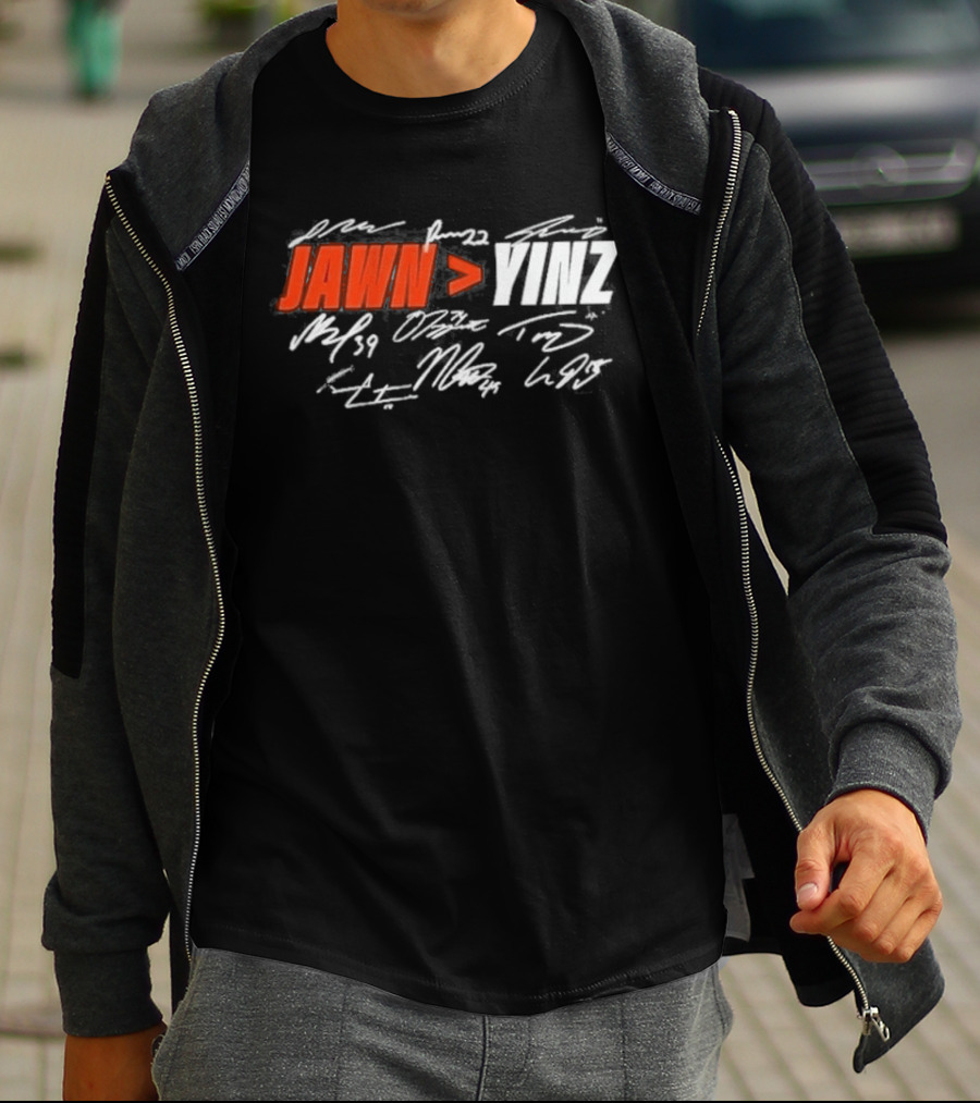Philadelphia Jawn Greater Than Yinz Signatures T-Shirt