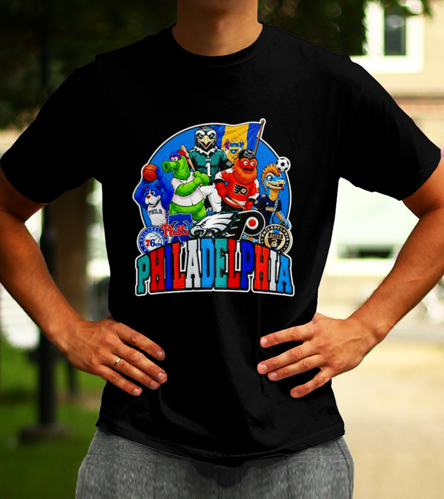 Philadelphia Philly Teams Mascot Eagles Flyers Phillies Sixers Union 76ers T-Shirt