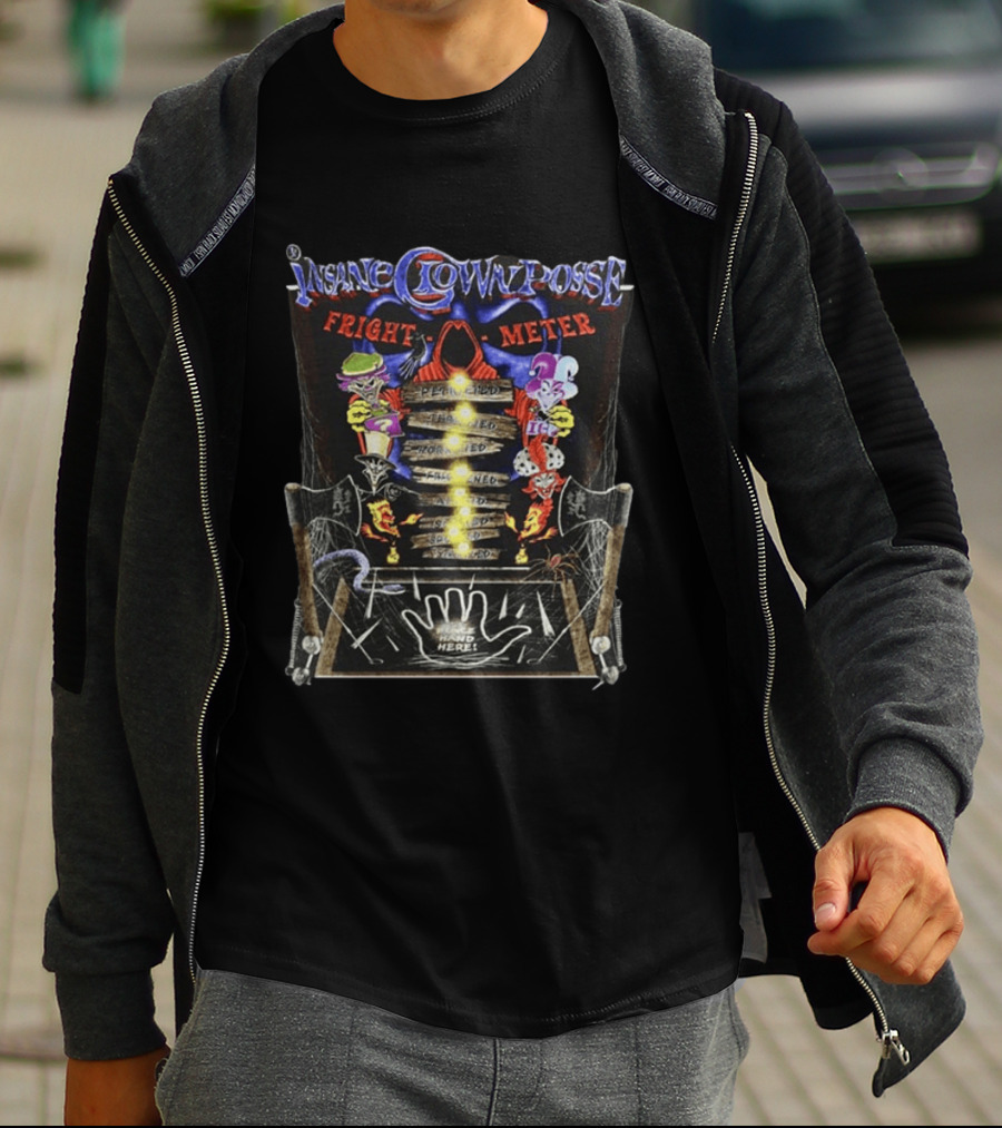 Insane Clown Posse Fright O Meter Pleased Terrified Scared Petrified Horrified Hand Here T-Shirt