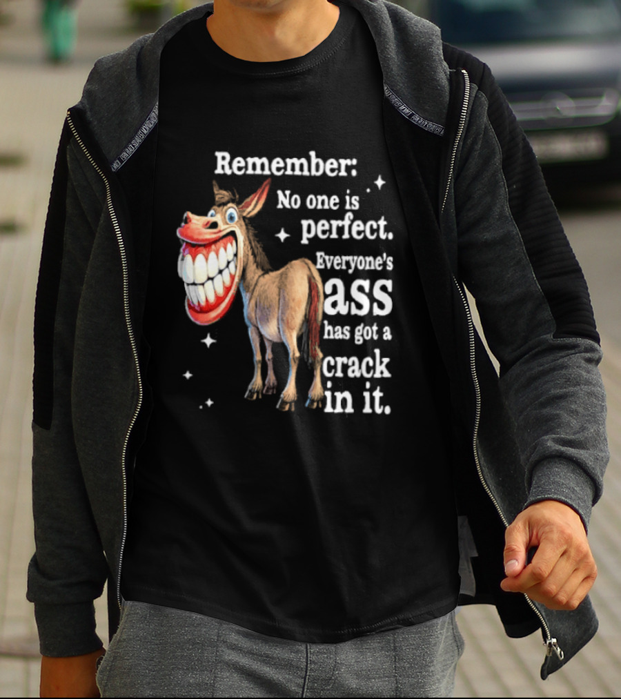 Remember No One Is Perfect Everyone's Ass Has Got A Crack In It Donkey T-Shirt