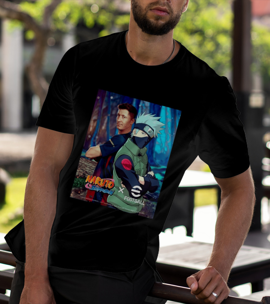 Naruto Shippuden X EFootball Featuring Robert Lewandowski And Kakashi 2026 T-Shirt