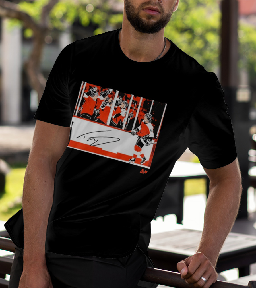 Trevor Zegras Penalty Box Celebration Hockey Art Signature Number 46 T-Shirt