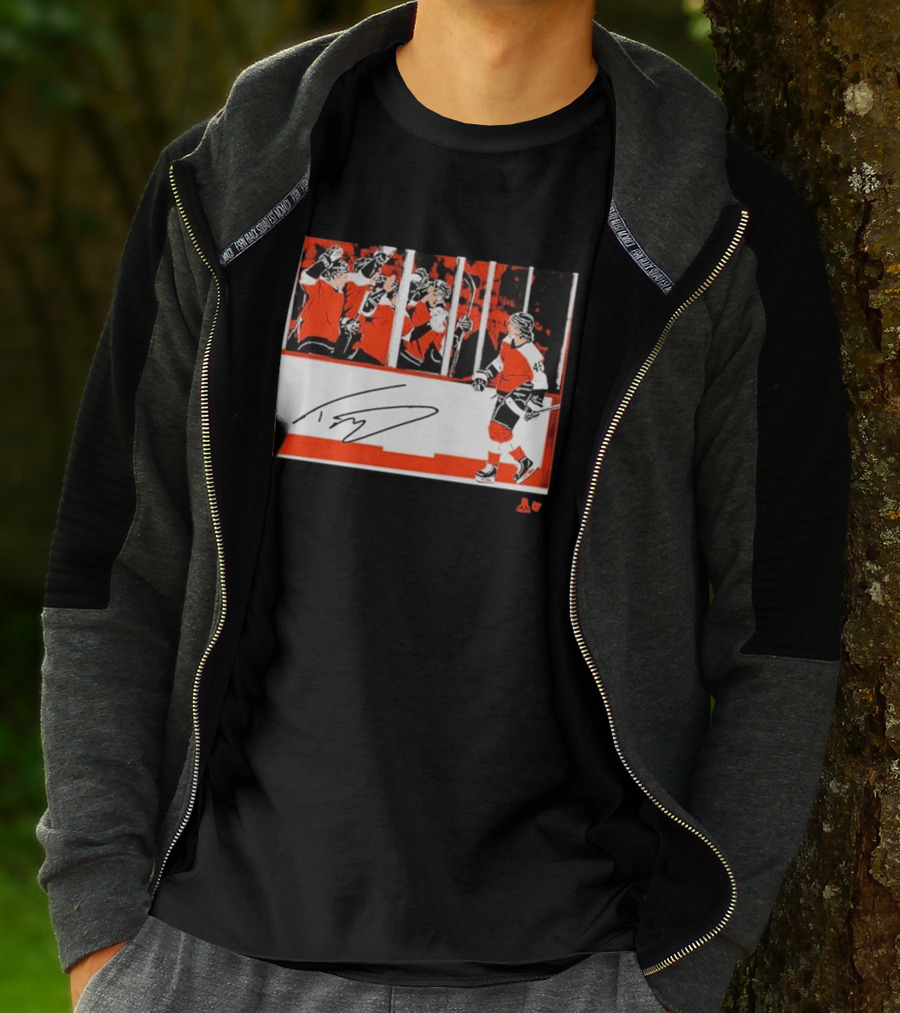 Trevor Zegras Penalty Box Celebration Hockey Art Signature Number 46 T-Shirt