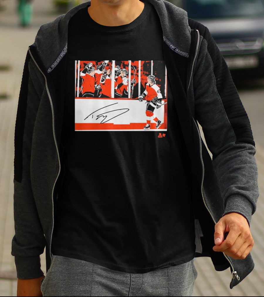 Trevor Zegras Penalty Box Celebration Hockey Art Signature Number 46 T-Shirt