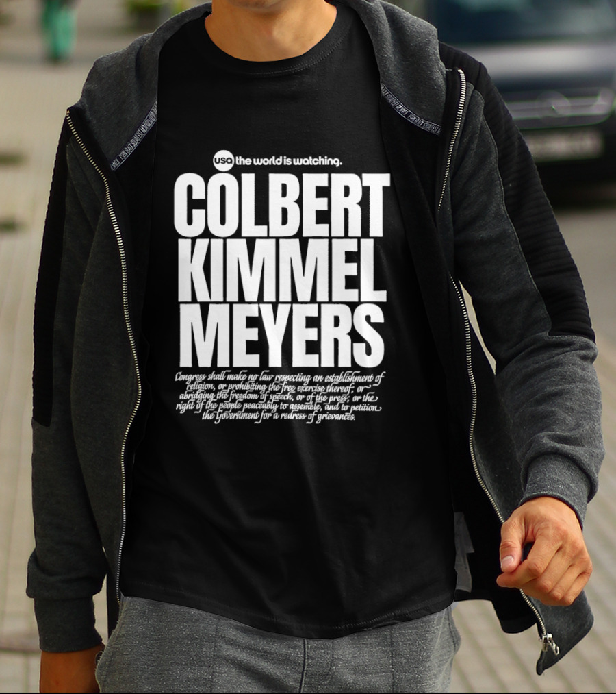 USA The World Is Ing Colbert Kimmel Meyers T-Shirt