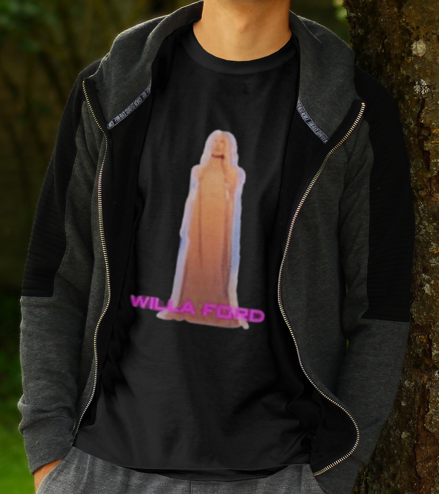 Willa Ford Statue Pink Text Highlighted T-Shirt