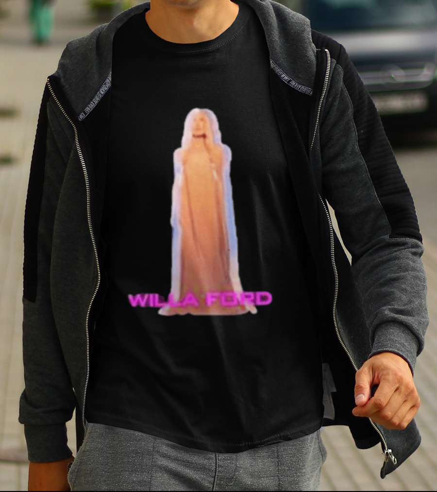Willa Ford Statue Pink Text Highlighted T-Shirt
