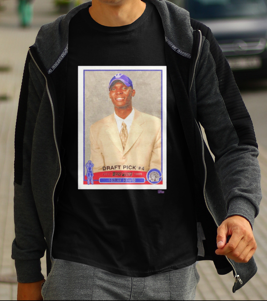 Toronto Raptors Chris Bosh 2003 Topps Draft Pick #4 Basketball Card T-Shirt
