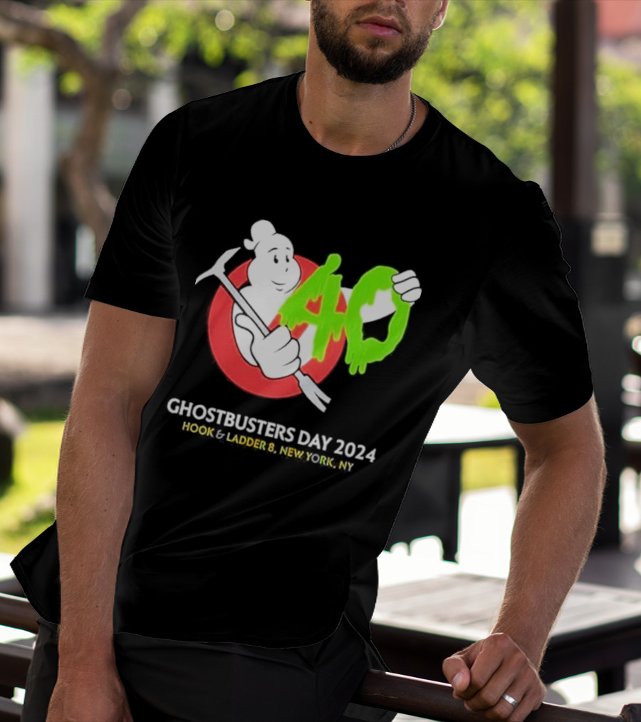 Ghostbusters Day 2024 40th Anniversary Hook Ladder 8 New York NY T-Shirt